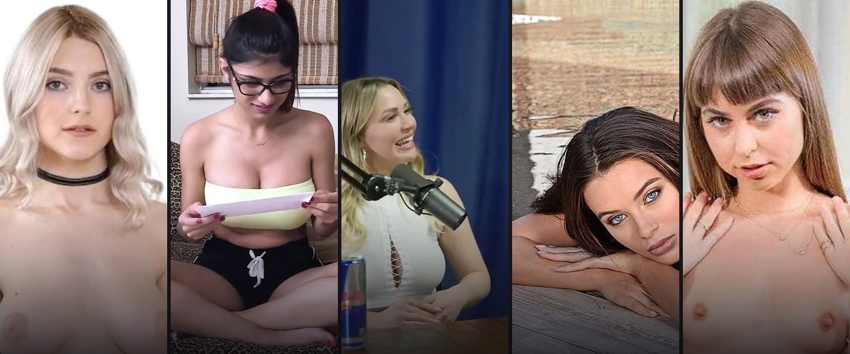 Eva Elfie, Mia Khalifa, Mia Malkova, Lana Rhoades and Riley Reid - real star photos banner